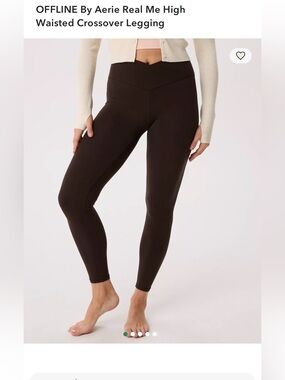 aerie offline brown crossover leggings